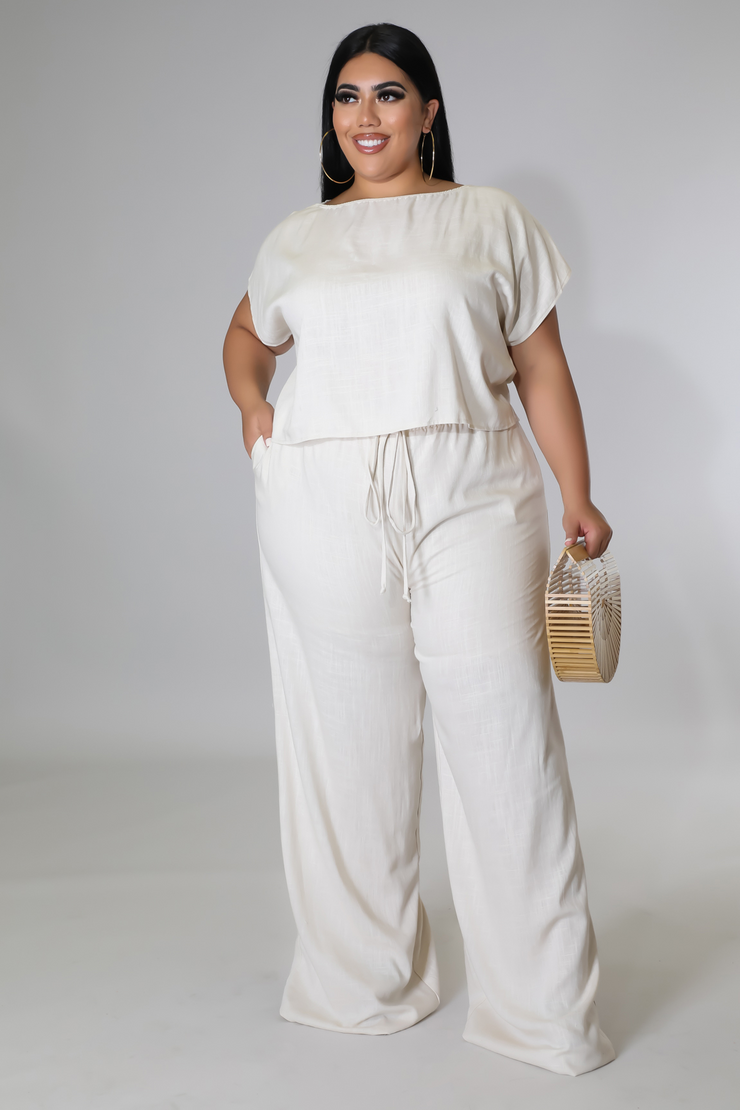 Crop Linen Pants Set