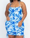 Tye-Dye Strap Ruched Dress